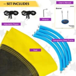 Extra Large Heavy Duty A-Frame Steel Swing Stand Set 40” Nest Tree Swing Yellow -Garden Furniture Store GUEST 485cc4c3 e74b 4fce 84b9 0052c0971646