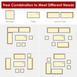 Costway 7 PCS Patio Rattan Dining Set Sectional Sofa Couch Ottoman Garden WhiteRedBlack 19 Costway 7 PCS Patio Rattan Dining Set Sectional Sofa Couch Ottoman Garden WhiteRedBlack -Garden Furniture Store GUEST 48844111 2262 46ed a5dd 3aabe9e4c8ee