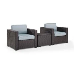 Biscayne 3pc Outdoor Wicker Seating Set - Mist - Crosley 11 Biscayne 3pc Outdoor Wicker Seating Set - Mist - Crosley -Garden Furniture Store GUEST 48964259 b147 4d5a 8b64 9b848411e125