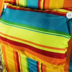 Hanging Hammock Chair With Wooden Arms Striped - Blue/Yellow/Orange - Backyard Expressions -Garden Furniture Store GUEST 4928d73a aeaf 42f4 9918 5176558dd7da