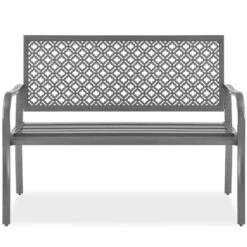 Best Choice Products Indoor Outdoor Steel Garden Bench W/ Geometric Backrest, Foot Levelers -Garden Furniture Store GUEST 4a57ddfe 0071 481c 8e49 6282d556c4f8