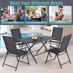 Costway 5 PCS Patio Dining Furniture Set Armchairs Folding Table No Assembly -Garden Furniture Store GUEST 4af08e29 9b05 4782 b894 7d6a05293e90