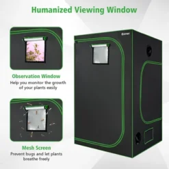 Costway 4x4 Grow Tent, 48''x48''x80'' High Reflective Mylar W/Observation Window GrayBlack 13 Costway 4x4 Grow Tent, 48''x48''x80'' High Reflective Mylar W/Observation Window GrayBlack -Garden Furniture Store GUEST 4af111a8 e0a4 4047 96ee ec14ac53fd6c