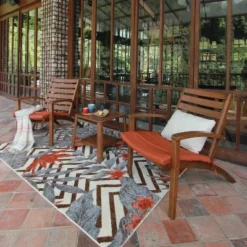 Westlake 3pc Wood Patio Chat Set With Cushion - Red Brick - Cambridge Casual -Garden Furniture Store GUEST 4aff07c6 ef7d 4b08 a48f 589ec7f023e1