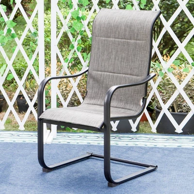 7pc Patio Set With Steel Table With 1.57" Umbrella Hole & Padded Sling C-Spring Arm Chairs - Captiva Designs 12 7pc Patio Set With Steel Table With 1.57" Umbrella Hole & Padded Sling C-Spring Arm Chairs - Captiva Designs - Image 12