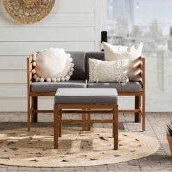 3pc Modular Acacia Wood Patio Chat Set With Cushions - Saracina Home -Garden Furniture Store GUEST 4cc38bd9 3ca1 4e61 a564 59459ce12f1d