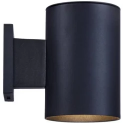 Possini Euro Design Modern Outdoor Wall Light Fixture Black LED Downlight 7 1/2" Cylinder Shade For Exterior Barn Deck House Porch Yard Patio Outside -Garden Furniture Store GUEST 4cd58e08 bc3c 4baf 938c f5249ab28e35