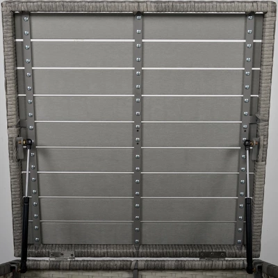 Outsunny 4 Piece Patio Furniture Set, Outdoor Sofa Set With 2 Loveseats, Cushions, Coffee Table, Storage Side Table, PE Rattan Wicker, Gray 3 Outsunny 4 Piece Patio Furniture Set, Outdoor Sofa Set With 2 Loveseats, Cushions, Coffee Table, Storage Side Table, PE Rattan Wicker, Gray - Image 3