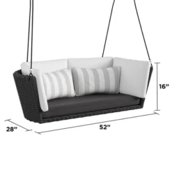 Sally Loveseat Swing With Cushion - Gray/Black - Novogratz -Garden Furniture Store GUEST 4f09dd4b 8b71 462a 8856 9131dbcaca4d