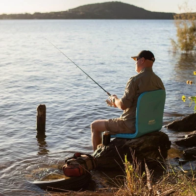 TRC Recreation Super Soft 19 Inch Tall Foam And Vinyl Folding Chair With Steel Frame Support For Beach, Lake, Park, Or Poolside, Marina Blue 3 TRC Recreation Super Soft 19 Inch Tall Foam And Vinyl Folding Chair With Steel Frame Support For Beach, Lake, Park, Or Poolside, Marina Blue - Image 3