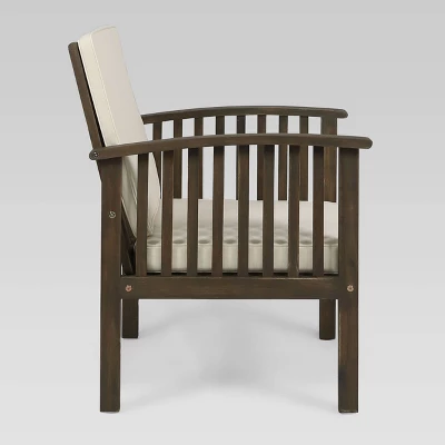 Casa Acacia Wood Loveseat - Gray/Cream - Christopher Knight Home 2 Casa Acacia Wood Loveseat - Gray/Cream - Christopher Knight Home - Image 2