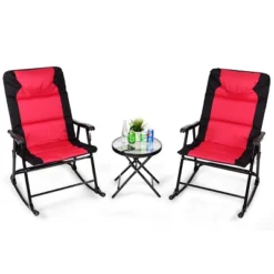 Costway 3 PCS Outdoor Folding Rocking Chair Table Set Bistro Sets Patio Furniture Red 15 Costway 3 PCS Outdoor Folding Rocking Chair Table Set Bistro Sets Patio Furniture Red -Garden Furniture Store GUEST 500400b7 d66f 4f7f b8cd b59e2d601cc6