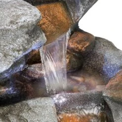 54" Resin 5-Tier Rock Fountain With LED Lights Dark Brown - Alpine Corporation -Garden Furniture Store GUEST 50c05cdc 818e 4862 8879 6a239b777be9