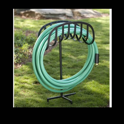 Liberty Garden LBG-647 Decorative Powder Coated Steel Manger Garden Hose Storage Stand For Backyard, Garden, Or Home In Black 2 Liberty Garden LBG-647 Decorative Powder Coated Steel Manger Garden Hose Storage Stand For Backyard, Garden, Or Home In Black - Image 2