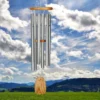 Woodstock Wind Chimes Signature Collection, Blowin' In The Wind Chime, 34'' Silver Wind Chime BWC