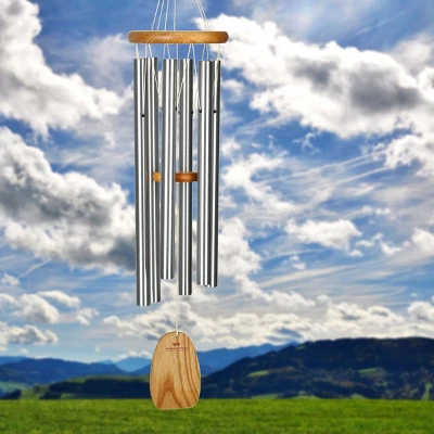 Woodstock Wind Chimes Signature Collection, Blowin' In The Wind Chime, 34'' Silver Wind Chime BWC 1 Woodstock Wind Chimes Signature Collection, Blowin' In The Wind Chime, 34'' Silver Wind Chime BWC