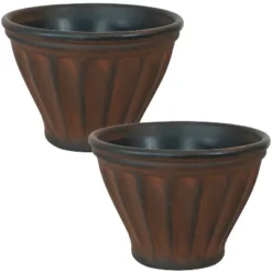 Sunnydaze Decor Sunnydaze Indoor/Outdoor Patio, Garden, Or Porch Weather-Resistant Double-Walled Charlotte Flower Pot Planter - 16" - Rust Finish -Garden Furniture Store GUEST 54184e08 8c41 4513 8ffd e003dc1057d1