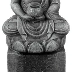 LuxenHome Gray Resin Meditating Buddha On Column Outdoor Fountain With LED Light 10 LuxenHome Gray Resin Meditating Buddha On Column Outdoor Fountain With LED Light -Garden Furniture Store GUEST 54ebead7 a85e 4666 9ab9 06f138eb427f
