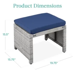Best Choice Products Set Of 2 Multipurpose Patio Wicker Ottomans W/ Removable Cushions, Steel Frame -Garden Furniture Store GUEST 5590b20c 09ae 463c 924a ab589f40aa1d
