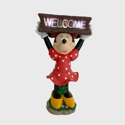 Disney 22" Minnie Mouse Solar Resin/Stone Statue With A Welcome Sign 3 Disney 22" Minnie Mouse Solar Resin/Stone Statue With A Welcome Sign - Image 3
