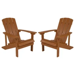 Emma And Oliver 2 Pack Outdoor All-Weather Poly Resin Wood Adirondack Chairs -Garden Furniture Store GUEST 568087db fa66 44e4 9176 a59c7410747a