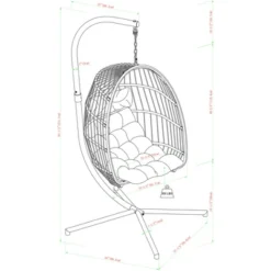 Toluca Hanging Outdoor Boho Egg Chair With Cushion - Saracina Home -Garden Furniture Store GUEST 56aea60f 8fb1 4dcb a5cc 5a0af51b2f08