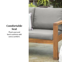 Galia Square Leg Acacia Wood Patio Loveseat With Cushions - Brown - Saracina Home 33 Galia Square Leg Acacia Wood Patio Loveseat With Cushions - Brown - Saracina Home -Garden Furniture Store GUEST 570fd000 4d0b 4bea bb2b a214b08d0cac