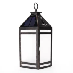 Solar Portable Hanging Outdoor Lantern Black - Techko Maid