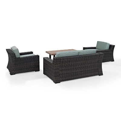 Beaufort 4pc Outdoor Wicker Seating Set - Mist - Crosley 7 Beaufort 4pc Outdoor Wicker Seating Set - Mist - Crosley - Image 7