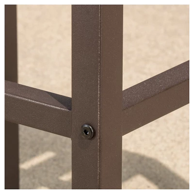 Milos Set Of 2 Acacia Barstool - Dark Brown / Rustic Metal - Christopher Knight Home 2 Milos Set Of 2 Acacia Barstool - Dark Brown / Rustic Metal - Christopher Knight Home - Image 2