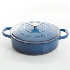 Crock-Pot Crock Pot Artisan Enameled 5 Quart Cast Iron Round Braiser Pan With Self Basting Lid In Sapphire Blue -Garden Furniture Store GUEST 58bf27c4 c898 449c a9ba ecdbce38c175
