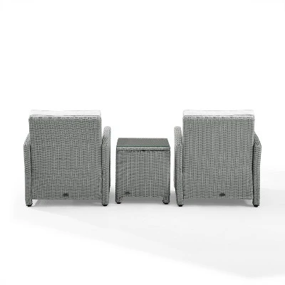 Bradenton 3pc Outdoor Wicker Seating Set With Side Table & 2 Arm Chairs - Crosley 5 Bradenton 3pc Outdoor Wicker Seating Set With Side Table & 2 Arm Chairs - Crosley - Image 5