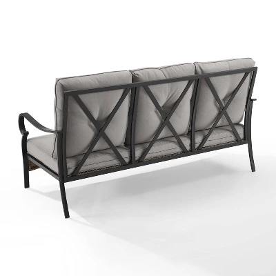 Dahlia Outdoor Steel Sofa Taupe/Matte Black - Crosley 8 Dahlia Outdoor Steel Sofa Taupe/Matte Black - Crosley - Image 8