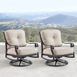 5pc Set With 42" Square Outdoor Aluminum Fire Table & Four Swivel Rocking Chairs & Wind Block - Oakland Living 23 5pc Set With 42" Square Outdoor Aluminum Fire Table & Four Swivel Rocking Chairs & Wind Block - Oakland Living -Garden Furniture Store GUEST 59bd4e37 a875 4064 95eb e9e1543840db
