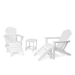 5pk Plastic Resin Adirondack Chair With Side Table & Ottoman - EDYO LIVING -Garden Furniture Store GUEST 59fc728b a0db 4820 94dc 7a3e717d93ed