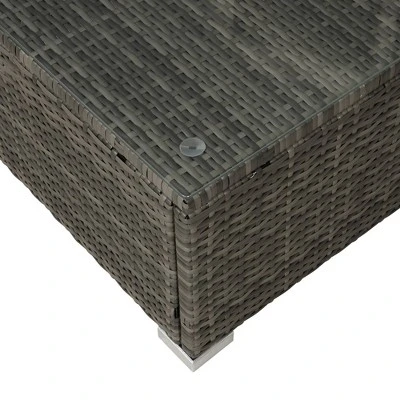 4pc Wicker Patio Conversation Set With Cushions - Gray/Beige - GODEER 15 4pc Wicker Patio Conversation Set With Cushions - Gray/Beige - GODEER - Image 15