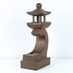 LuxenHome Resin Japanese Pagoda Fountain With LED Light 9 LuxenHome Resin Japanese Pagoda Fountain With LED Light -Garden Furniture Store GUEST 5a847a2c 75a1 4857 b32c 7dec79f7676d