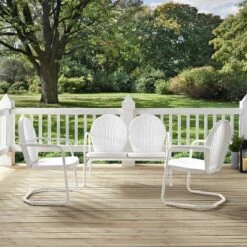 Griffith 3pc Outdoor Seating Set - White - Crosley -Garden Furniture Store GUEST 5bd676fc 48da 4397 9a0d 2b9c009d7251