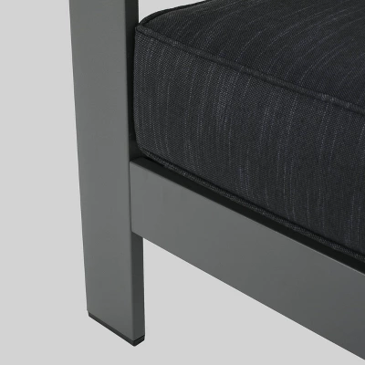 Cape Coral 5pc Aluminum Sofa Set With Cushions - Dark Gray - Christopher Knight Home 7 Cape Coral 5pc Aluminum Sofa Set With Cushions - Dark Gray - Christopher Knight Home - Image 7