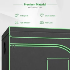 Costway 4x8 Grow Tent, 96''x48''x80'' High Reflective Mylar W/Observation Window GrayBlack -Garden Furniture Store GUEST 5d92c8a3 7654 4bb7 82b2 38cad79f0898