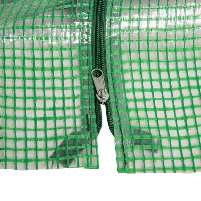 Outsunny 6' X 3' X 3' Portable Mini Greenhouse Outdoor Garden With Large Zipper Doors And Water/UV PE Cover, Green 4 Outsunny 6' X 3' X 3' Portable Mini Greenhouse Outdoor Garden With Large Zipper Doors And Water/UV PE Cover, Green - Image 4