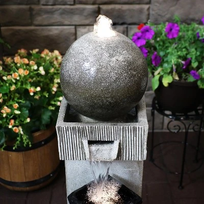 Sunnydaze Decor Sunnydaze 35"H Electric Polyresin Modern Artistry Column Outdoor Water Fountain With LED Lights 5 Sunnydaze Decor Sunnydaze 35"H Electric Polyresin Modern Artistry Column Outdoor Water Fountain With LED Lights - Image 5