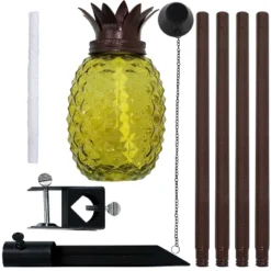 Sunnydaze Decor Sunnydaze Outdoor Adjustable Height 3-in-1 Glass Tropical Pineapple Torches With Connected Snuffs And Metal Poles - 2pk -Garden Furniture Store GUEST 5e718cc3 1055 4a62 b241 c10ae7390002