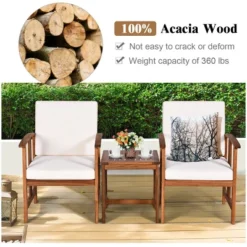 Costway 3PC Outdoor Patio Sofa Furniture Set Solid Wood Cushioned Conversation Set White 9 Costway 3PC Outdoor Patio Sofa Furniture Set Solid Wood Cushioned Conversation Set White -Garden Furniture Store GUEST 5ed37f37 1410 4404 b56f 3b2ae4f4e8e6