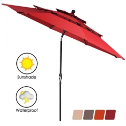 Tangkula Outdoor Auto-tilt Patio Market Umbrella W/ Double Vented -Garden Furniture Store GUEST 5ed73bd4 d395 43c7 9b88 a8ffafb285d5