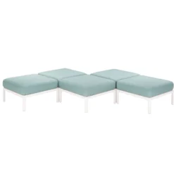 Laurel Outdoor Ottoman With Cushion - White/Seafoam - Lagoon -Garden Furniture Store GUEST 5f0ebe22 c6ad 4d95 895d c22479010996