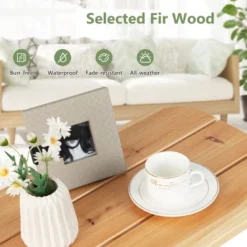 Costway 2PCS Patio Wooden Rocking Chair Bistro Set High Backrest W/Folding Side Table 13 Costway 2PCS Patio Wooden Rocking Chair Bistro Set High Backrest W/Folding Side Table -Garden Furniture Store GUEST 5f154e5b bb09 4956 9d70 2503101a53ad