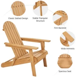 Yaheetech 2-piece Folding Adirondack Chair Solid Wood Outside Chair, Brown 10 Yaheetech 2-piece Folding Adirondack Chair Solid Wood Outside Chair, Brown -Garden Furniture Store GUEST 5f3e514c 6e44 4c78 9cfb c9396d2fbdd4