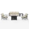 Kaplan 5pc Sofa Set With Fire Table - Oatmeal - Crosley