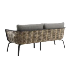 Ashby Loveseat - Gray/Black/Natural - Linon -Garden Furniture Store GUEST 603a2c8e c01c 4a0f 8648 1047024f912c